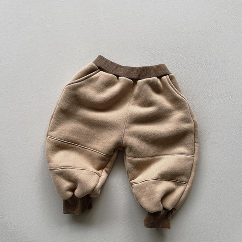 Contrast and velvet trousers